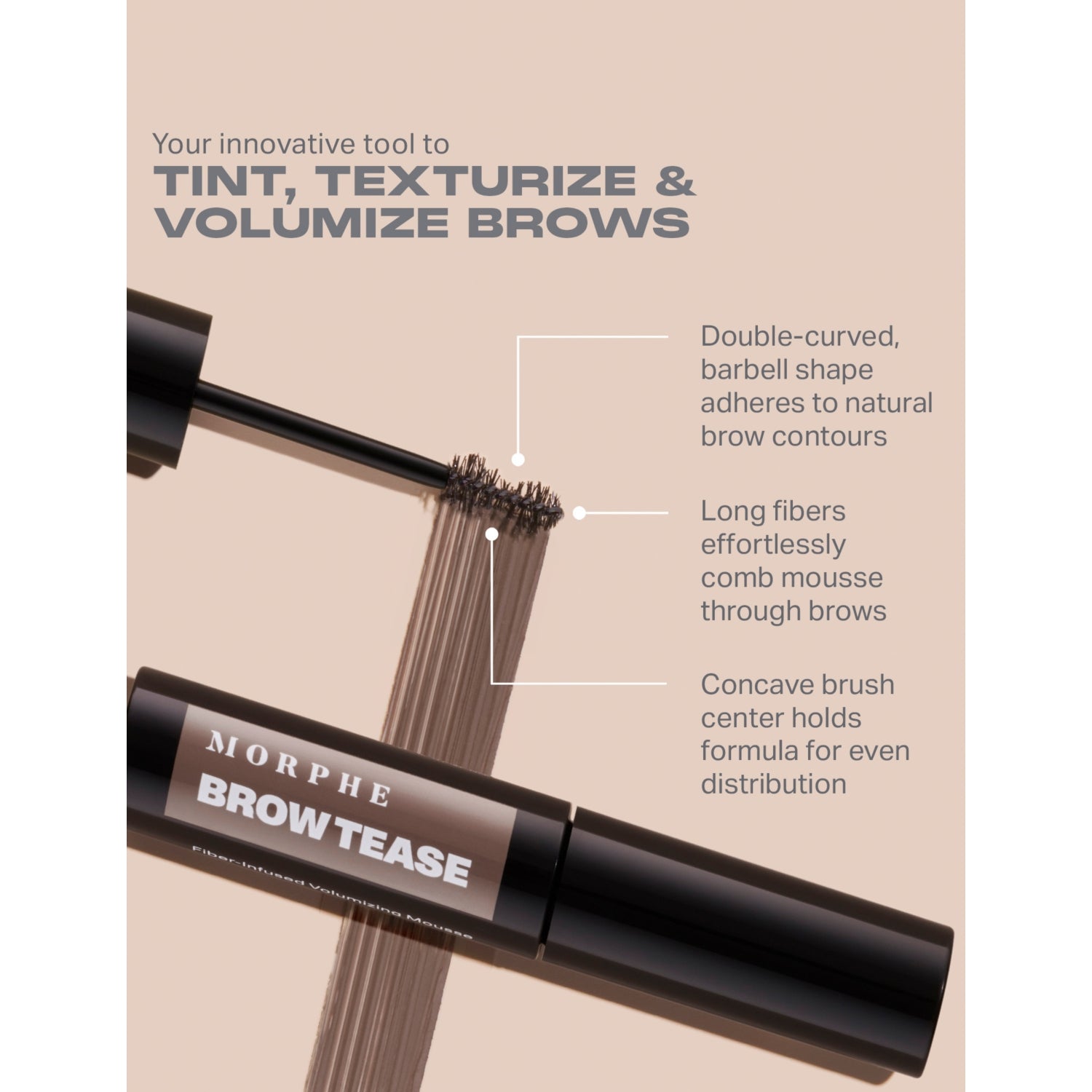 Morphe Brow Tease volumising brow mousse 5ml, imported from the UK