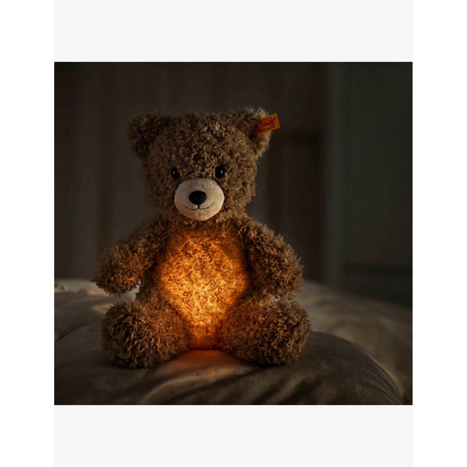 Steiff Caspar teddy bear 28cm with light-up feature (British brand)