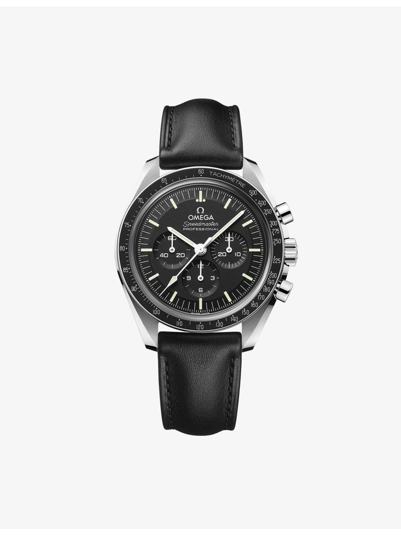 OMEGA Speedmaster Moonwatch Professional 42mm leather strap watch, UK version