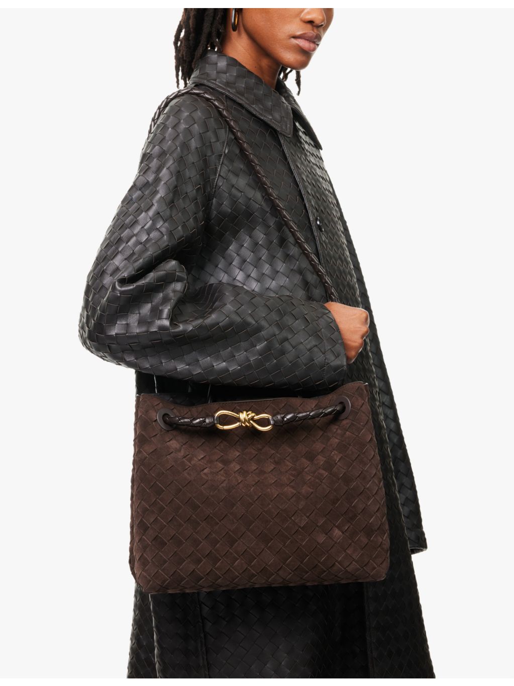 Bottega Veneta Andiamo suede leather tote bag - British product