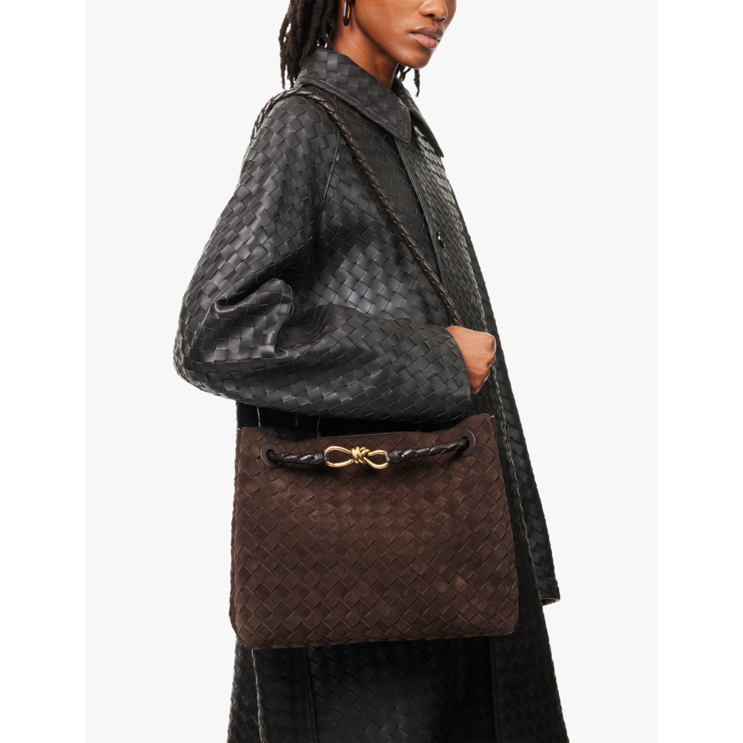 Bottega Veneta Andiamo suede leather tote bag - British product