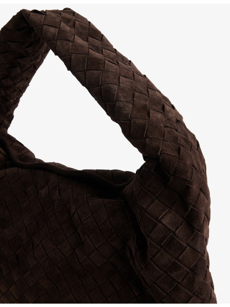 Bottega Veneta Hop medium suede shoulder bag, imported from the UK