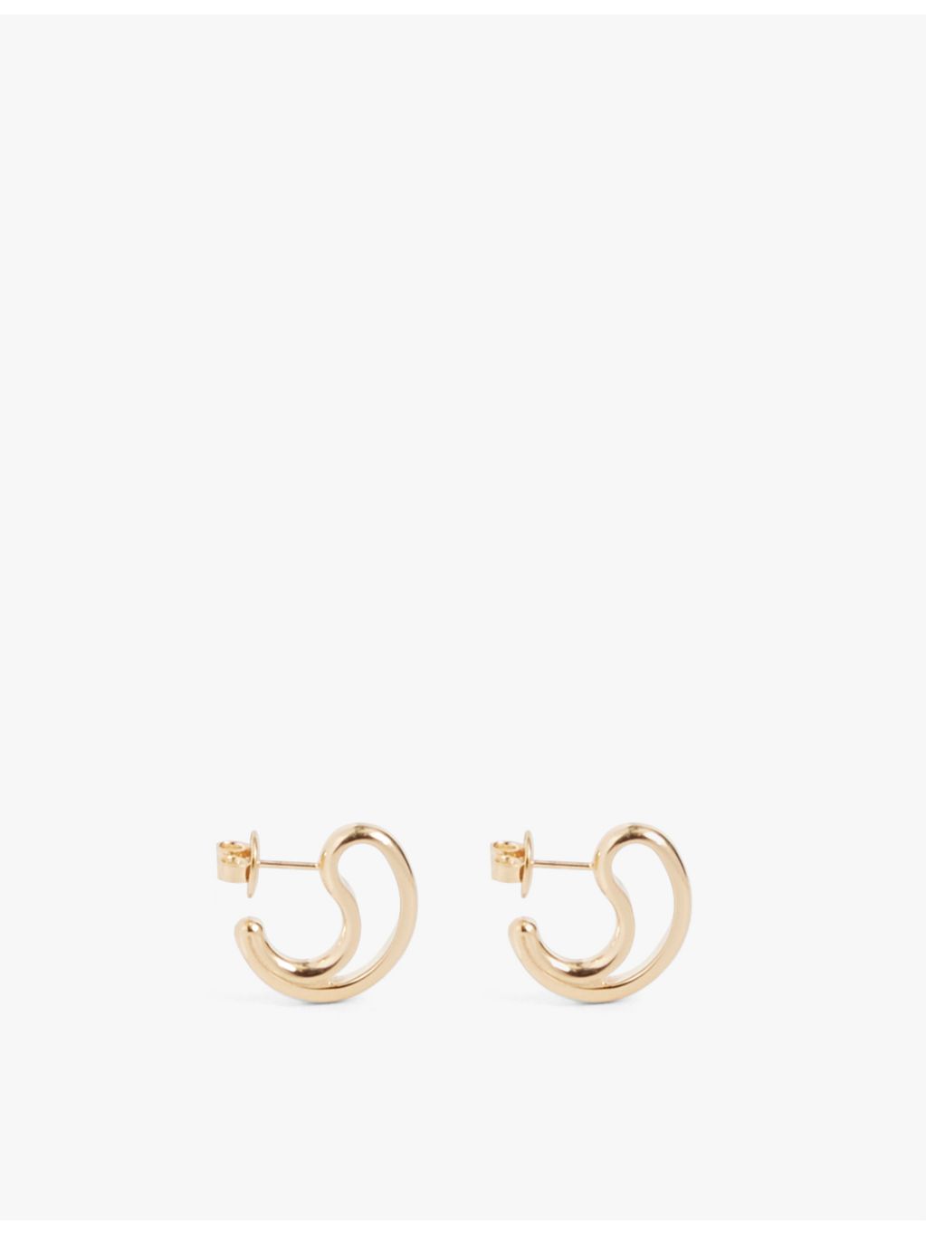 Bottega Veneta open drop earrings 18ct gold plated, UK version