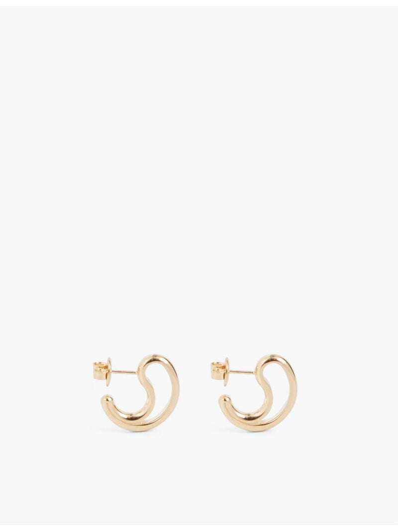 Bottega Veneta open drop earrings 18ct gold plated, UK version