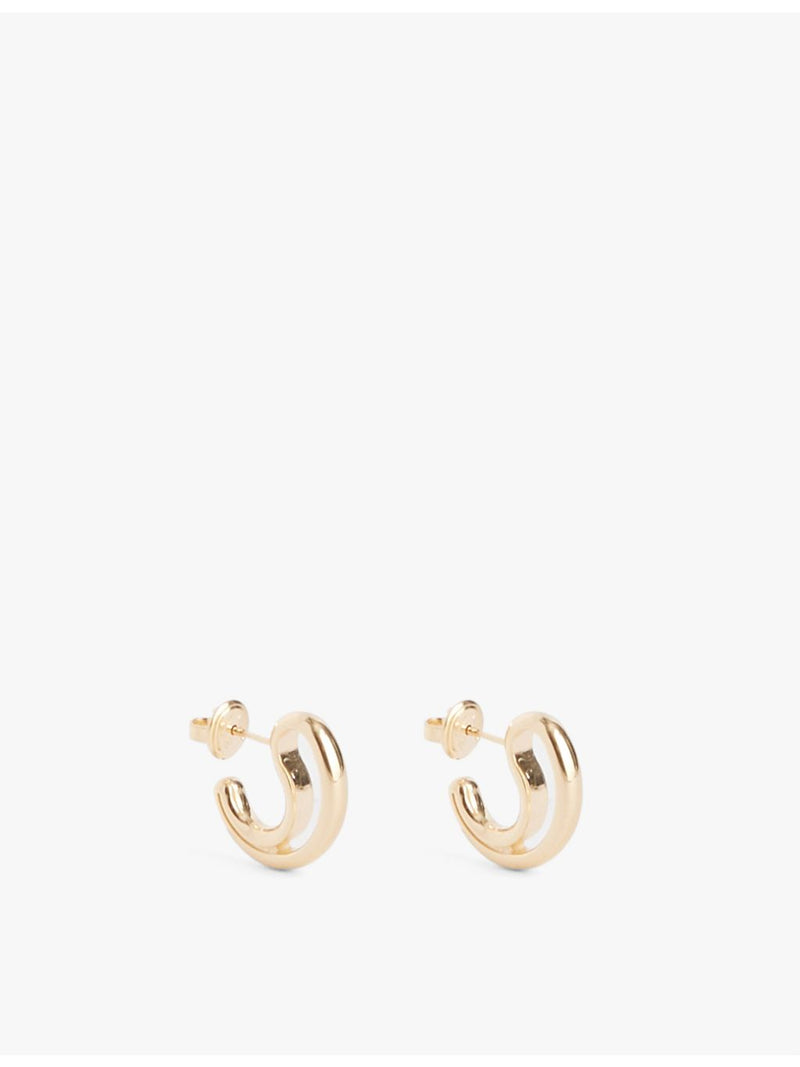 Bottega Veneta open drop earrings 18ct gold plated, UK version