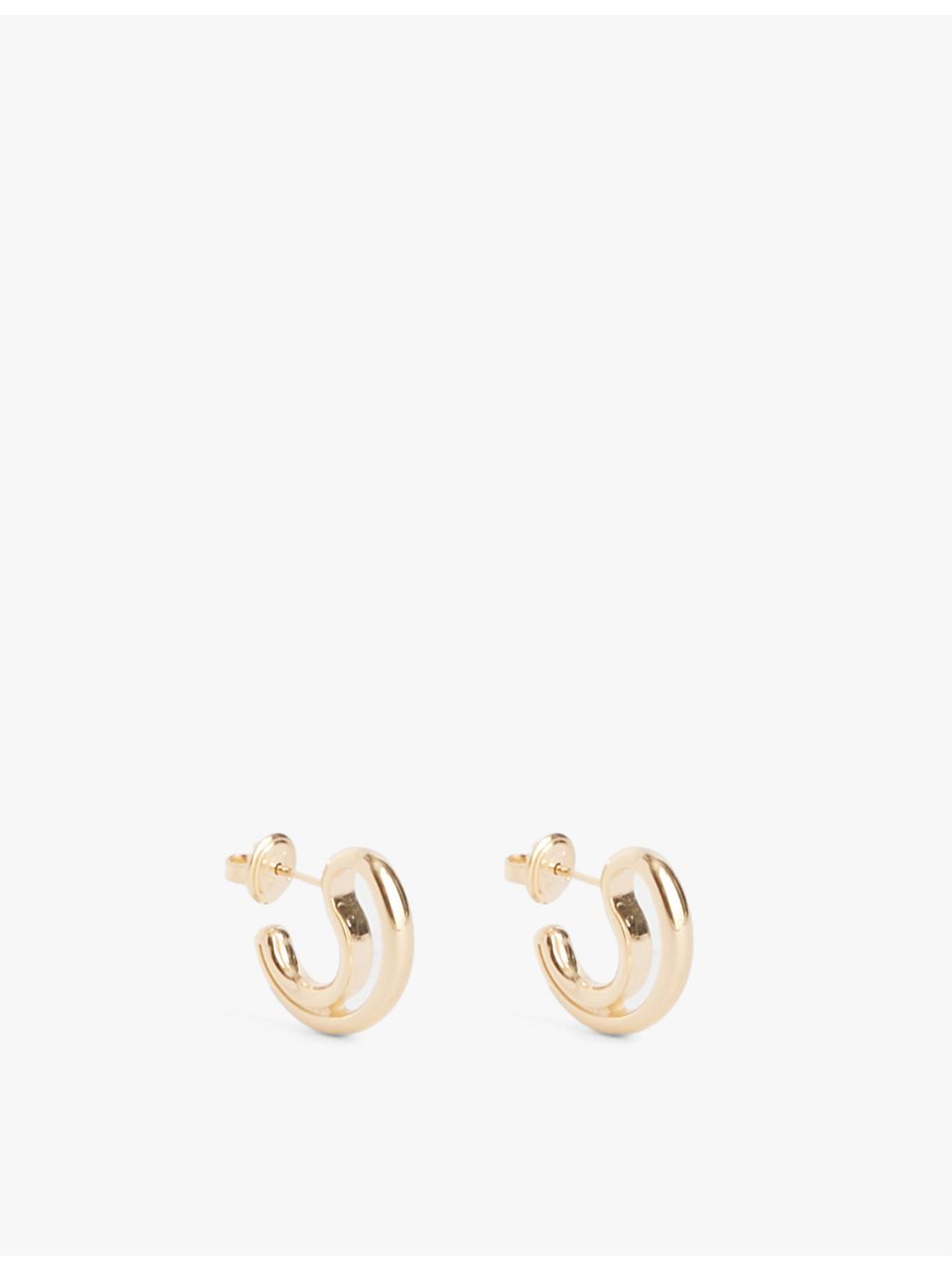 Bottega Veneta open drop earrings 18ct gold plated, UK version