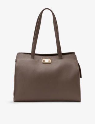 Reiss Delphine grained leather tote bag - British product