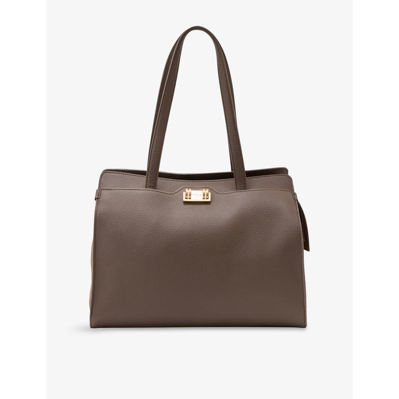 Reiss Delphine Grained Leather Tote Bag