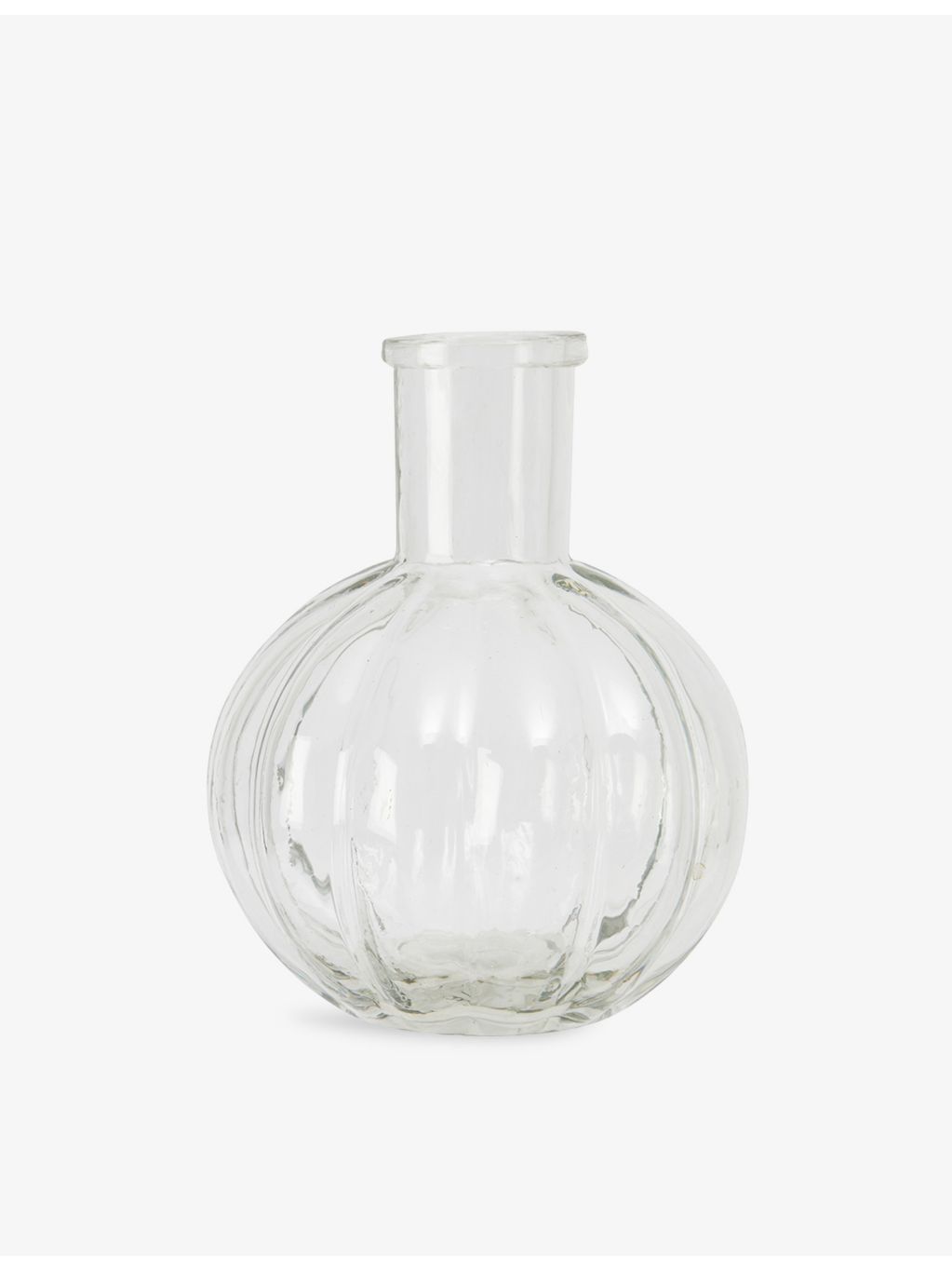 The White Company ribbed bud glass vase 11cm, imported from the UK