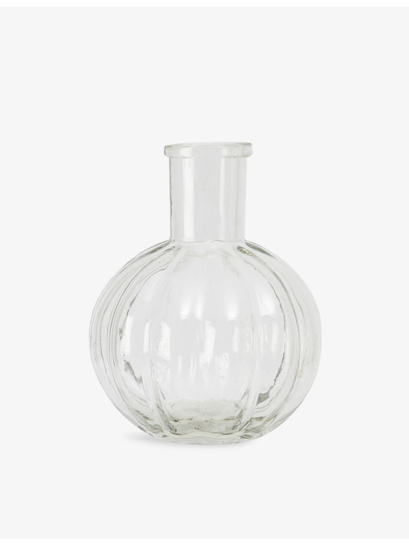The White Company ribbed bud glass vase 11cm, imported from the UK