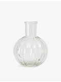 The White Company ribbed bud glass vase 11cm, imported from the UK