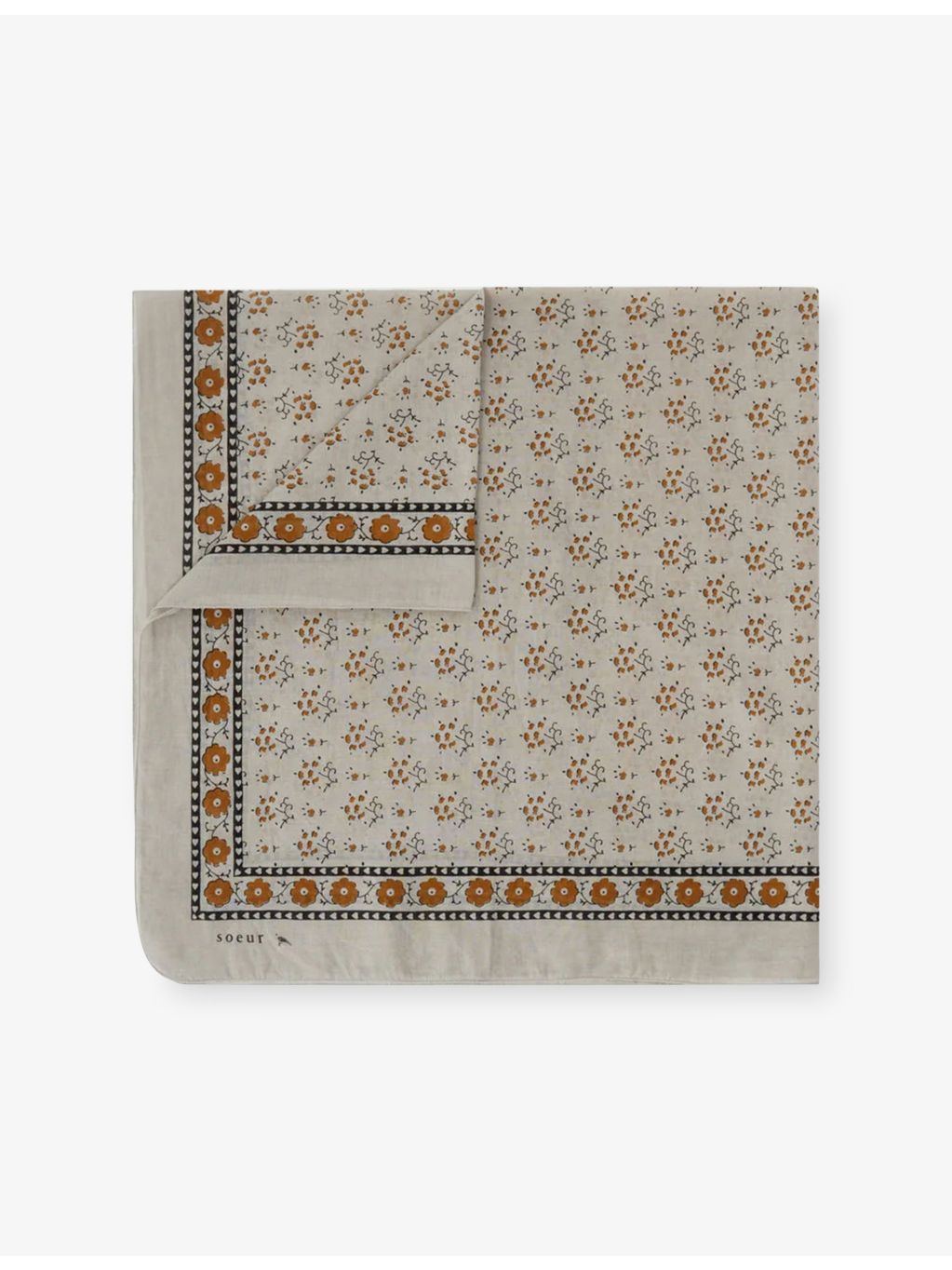 Soeur square cotton scarf in floral print 100cm, UK version