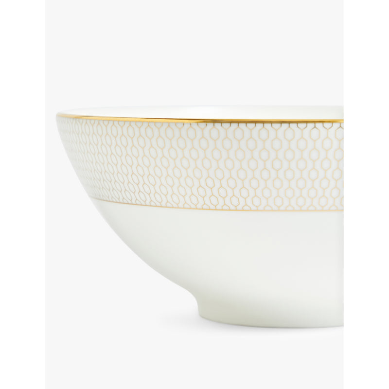 Wedgwood Gio Gold bone china soup noodle bowl 20cm geometric pattern, UK version