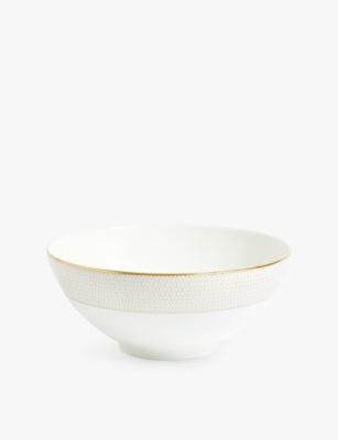 Wedgwood Gio Gold bone china soup noodle bowl 20cm geometric pattern, UK version
