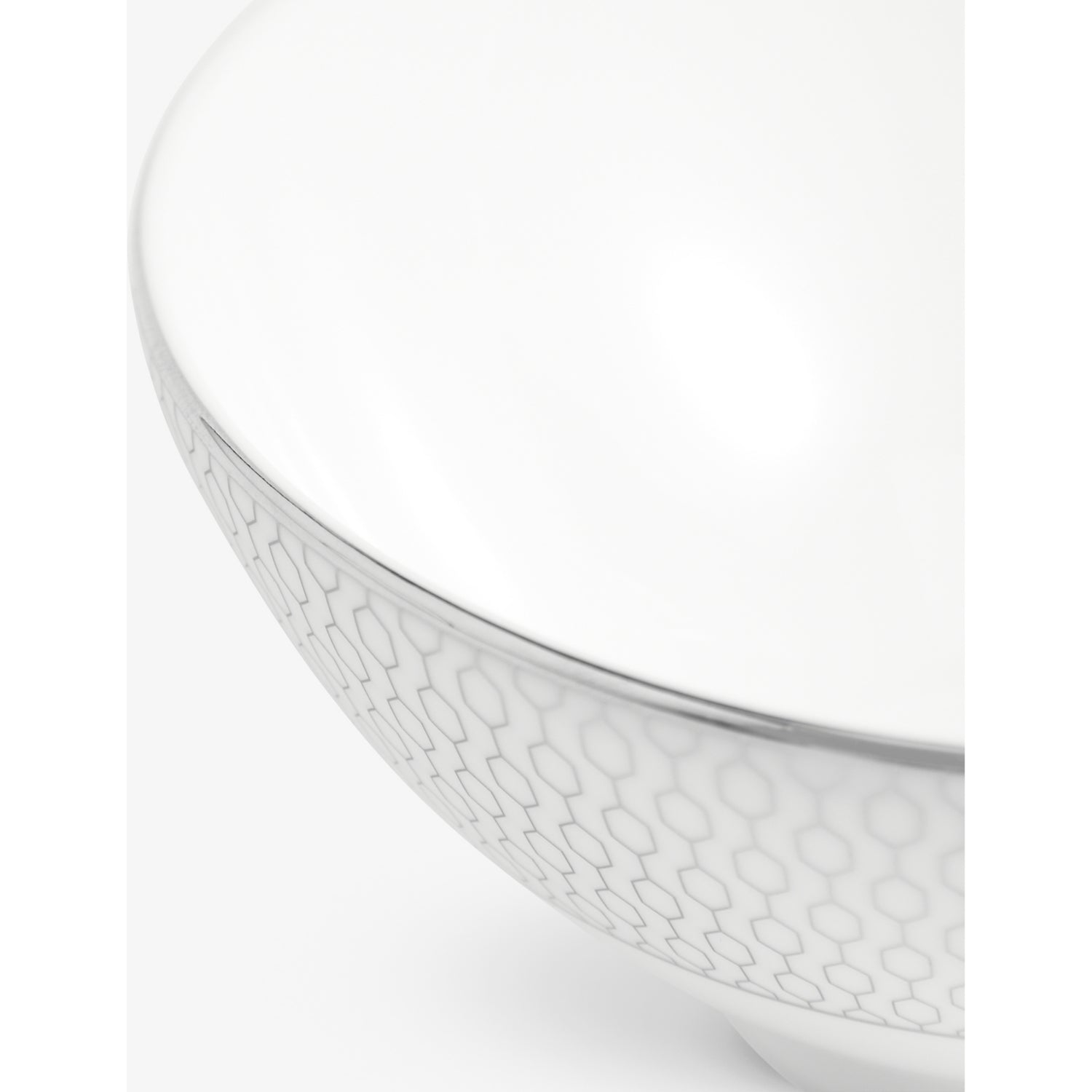 Wedgwood bone china rice bowl Gio Platinum geometric pattern 12cm, UK version