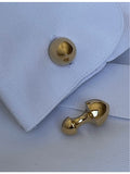Biiju bullet cufflinks 18ct yellow gold-plated sterling silver - British product