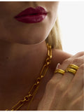 Amadeus Cesar 18ct yellow gold-plated vermeil ring, sterling silver (British brand)