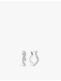 Sif Jakobs sterling silver zirconia hoop earrings 1.5cm, imported from the UK