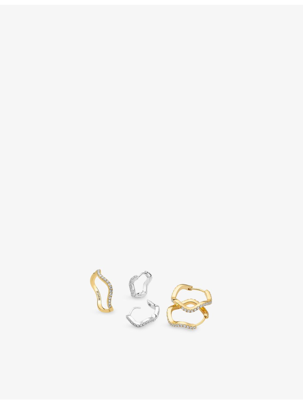 Sif Jakobs Ellera Waves hoop earrings 18ct gold-plated sterling silver - British product