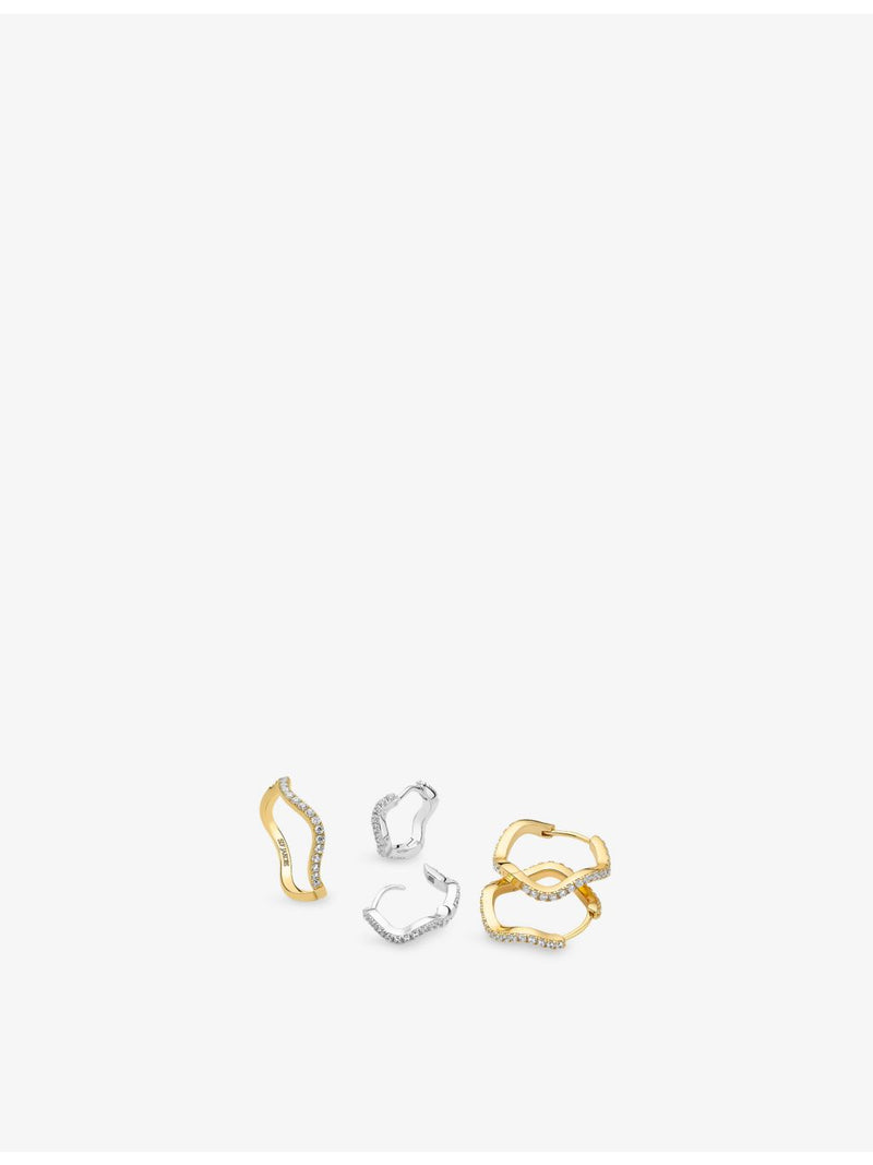 Sif Jakobs Ellera Waves hoop earrings 18ct gold-plated sterling silver - British product