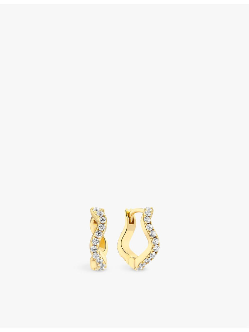Sif Jakobs Ellera Waves hoop earrings 18ct gold-plated sterling silver - British product
