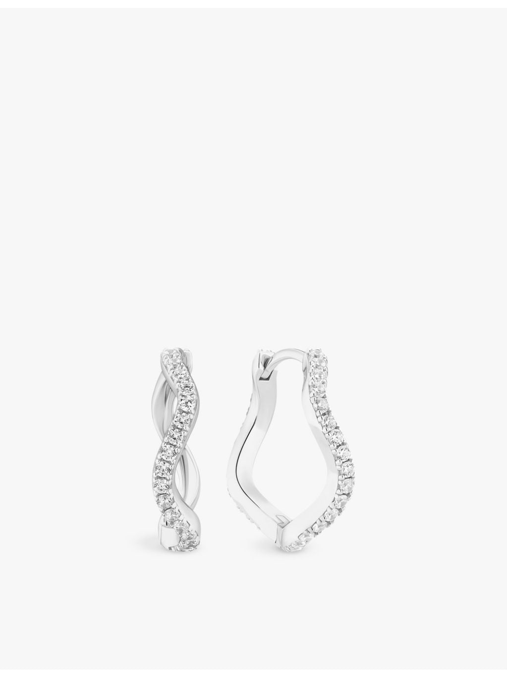Sif Jakobs sterling-silver hoop earrings with white zirconia 2cm (British brand)