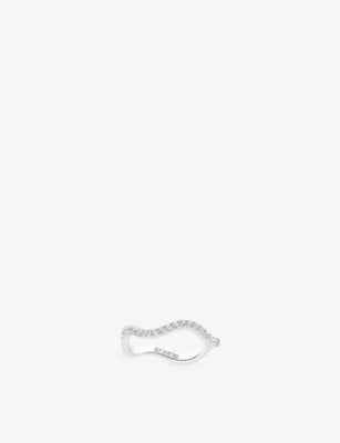 Ellera Waves sterling-silver and zirconia ring - M