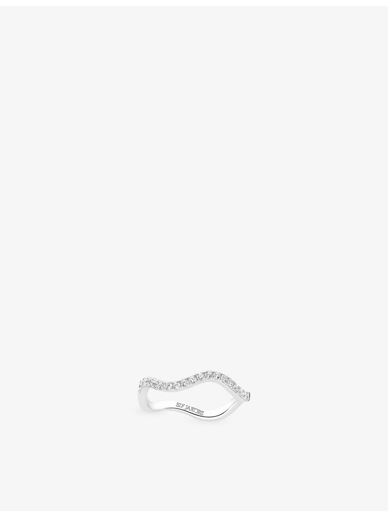 Sif Jakobs Ellera Waves sterling silver zirconia ring - British product