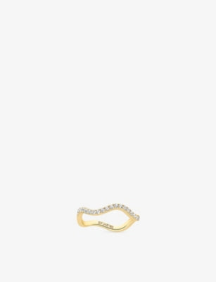 Sif Jakobs Ellera Waves 18ct Yellow Gold-Plated Sterling Silver and Zirconia Ring