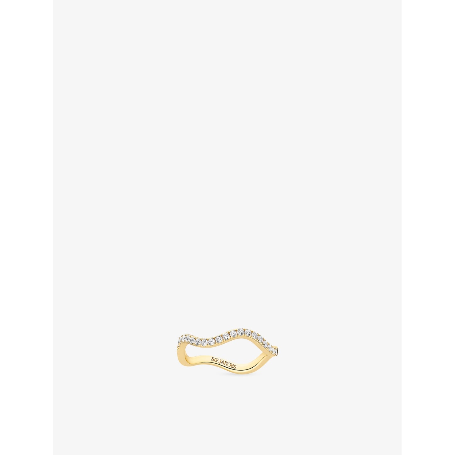 Ellera Waves 18ct yellow gold-plated sterling silver and zirconia ring - M