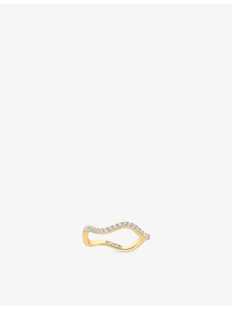 Sif Jakobs gold-plated sterling silver ring with zirconia, imported from the UK