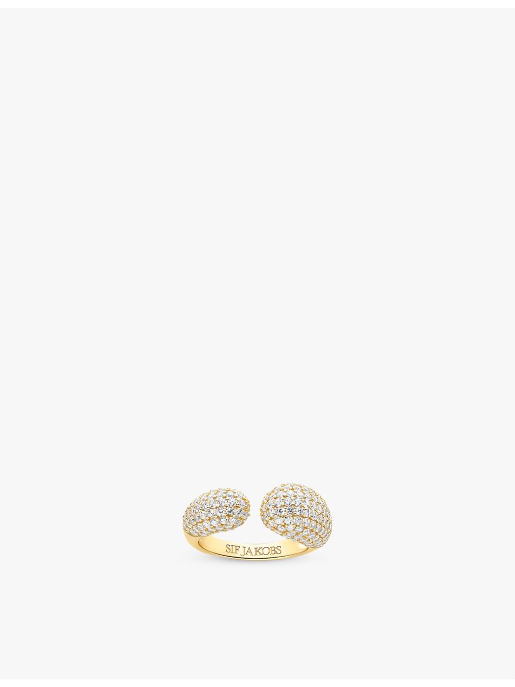 Sif Jakobs Goccia 18ct gold-plated open ring with zirconia, UK version