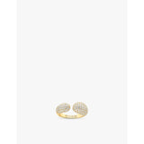 Goccia 18ct yellow gold-plated sterling silver and zirconia open ring - M