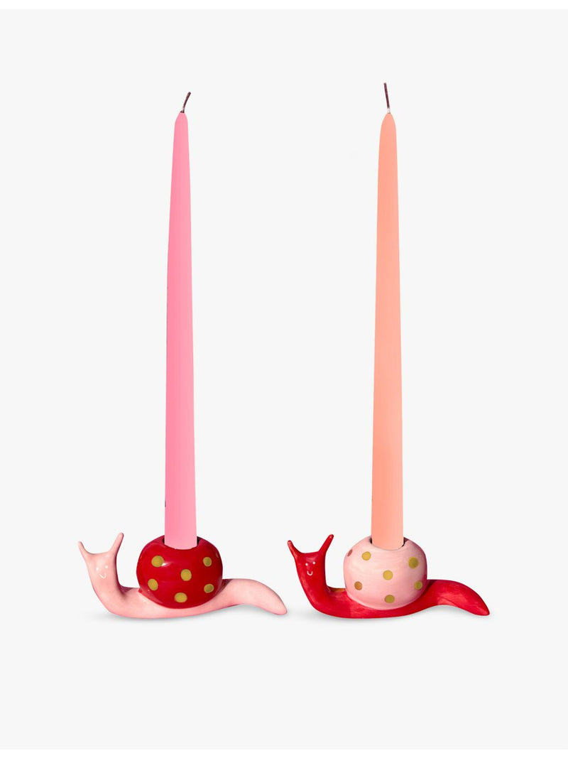 Laetitia Rouget snail ceramic candleholders set of two, 6cm (British brand)