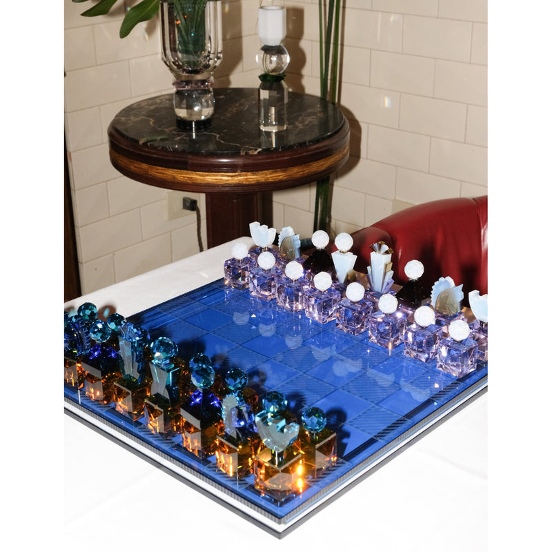 Reflections Copenhagen Triumph crystal-glass chess set 41cm - British product
