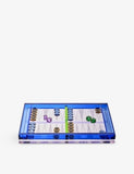 Reflections Copenhagen crystal-glass backgammon set with coloured crystals, UK version