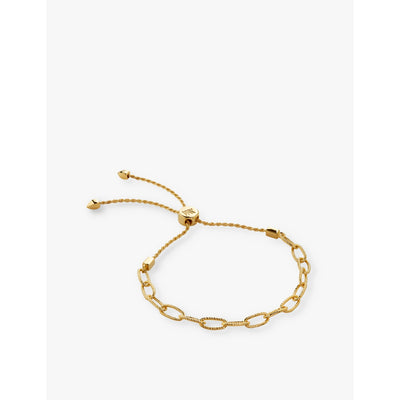 selfridges Monica Vinader Corda Link Friendship Chain 18ct Yellow Gold Vermeil Bracelet- Buy online at McGrocer