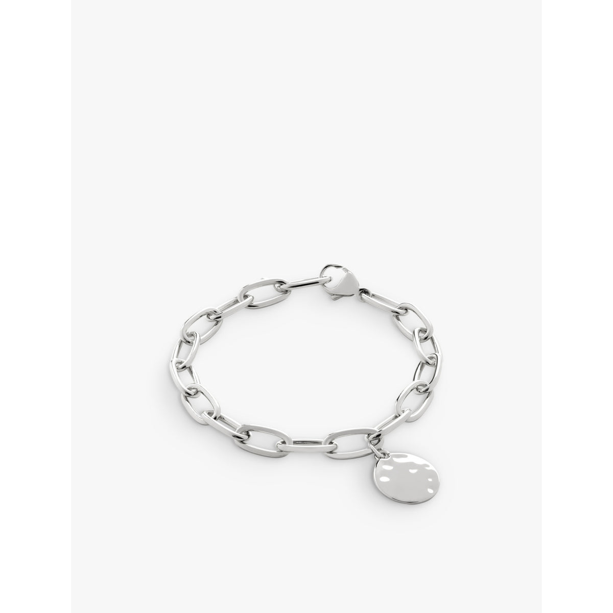 ID Oval Charm sterling-silver bracelet - S/M