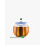 Bodum x MOMA Assam tea press with spoon - Darl Coral And Pale Blue