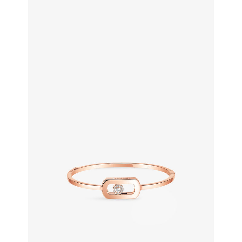 So Move Pavé 18ct gold and 0.67ct diamond bangle - PINK GOLD - S