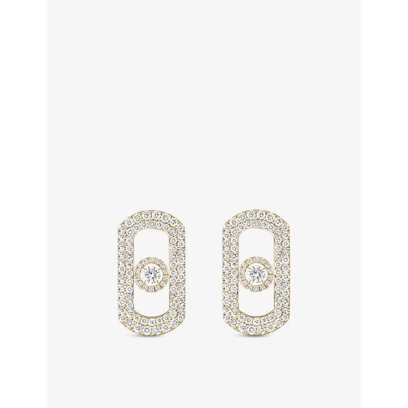 Messika So Move Pavé 18ct gold and 1.3ct diamond earrings