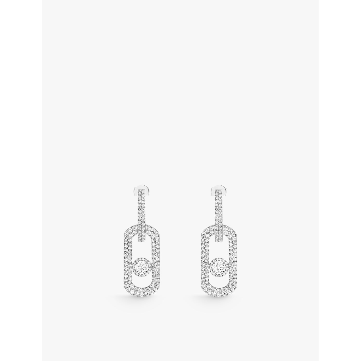 So Move XL Pavé 18ct yellow-gold and 2.12ct diamond earrings - WHITE GOLD