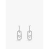 So Move XL Pavé 18ct yellow-gold and 2.12ct diamond earrings - WHITE GOLD
