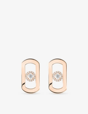 So Move 18ct gold and 0.23ct diamond earrings - PINK GOLD