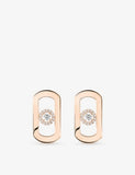 So Move 18ct gold and 0.23ct diamond earrings - PINK GOLD
