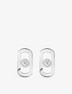 So Move 18ct gold and 0.23ct diamond earrings - WHITE GOLD