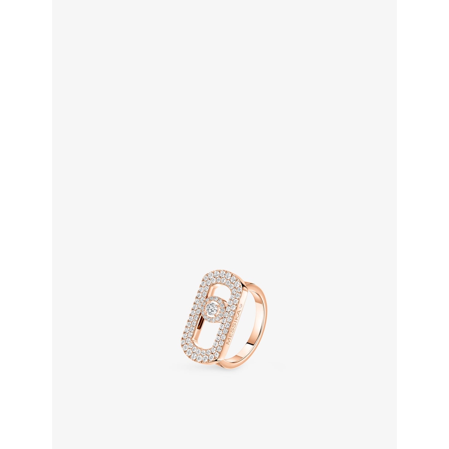 So Move Pavé 18ct gold and 0.6ct diamond ring - PINK GOLD - L