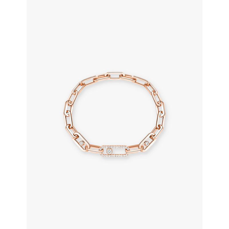 Move Link 18ct gold and 1.03ct diamond bracelet - PINK GOLD