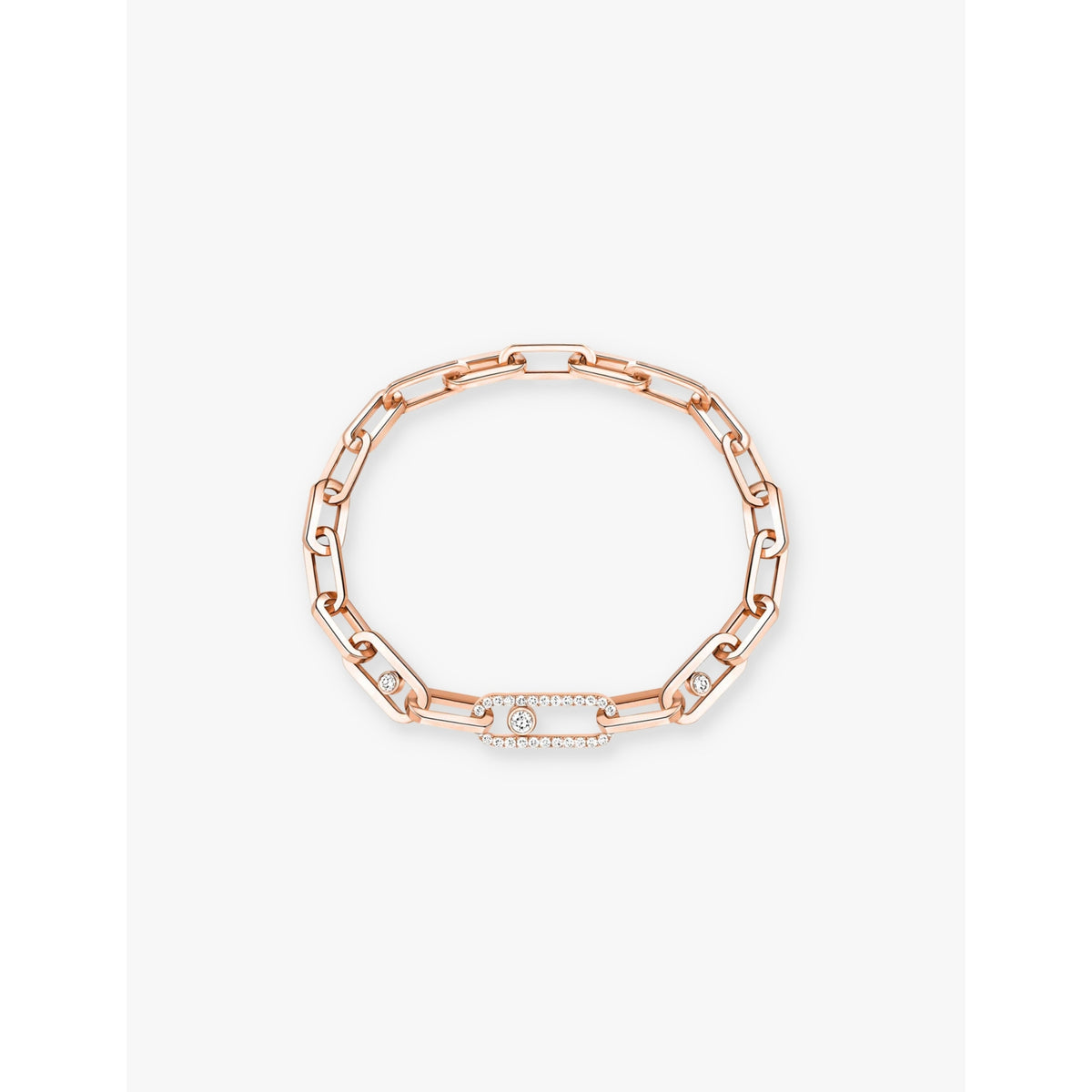 Move Link 18ct gold and 1.03ct diamond bracelet - PINK GOLD