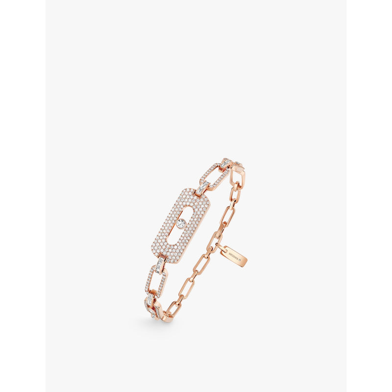 Move Link 18ct yellow-gold and 0.82ct diamond bracelet - PINK GOLD